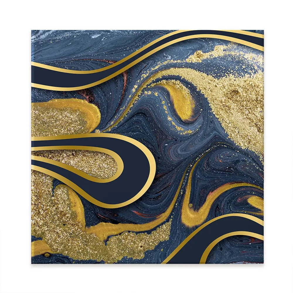 Navy Marble Square Canvas Print Navy Marble Square Canvas Print wall art product Art Print Shop