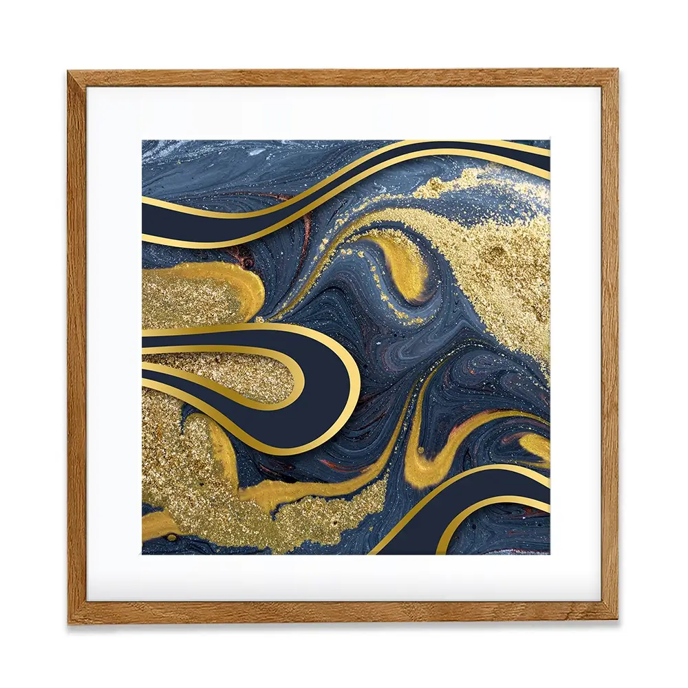 Navy Marble Square Framed Art Print Navy Marble Square Framed Art Print wall art product Art Print Shop