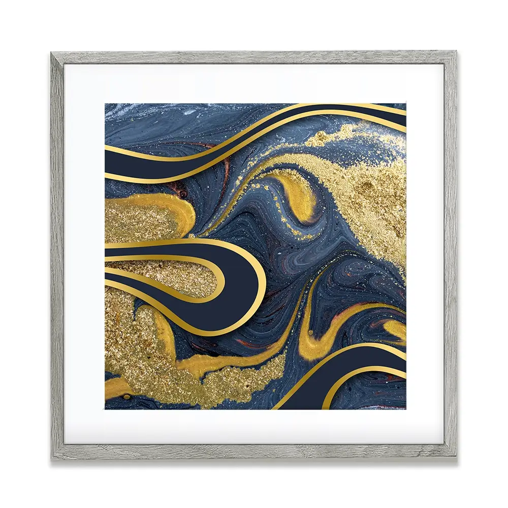 Navy Marble Square Framed Art Print Navy Marble Square Framed Art Print wall art product Art Print Shop