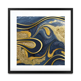 Navy Marble Square Framed Art Print Navy Marble Square Framed Art Print wall art product Art Print Shop