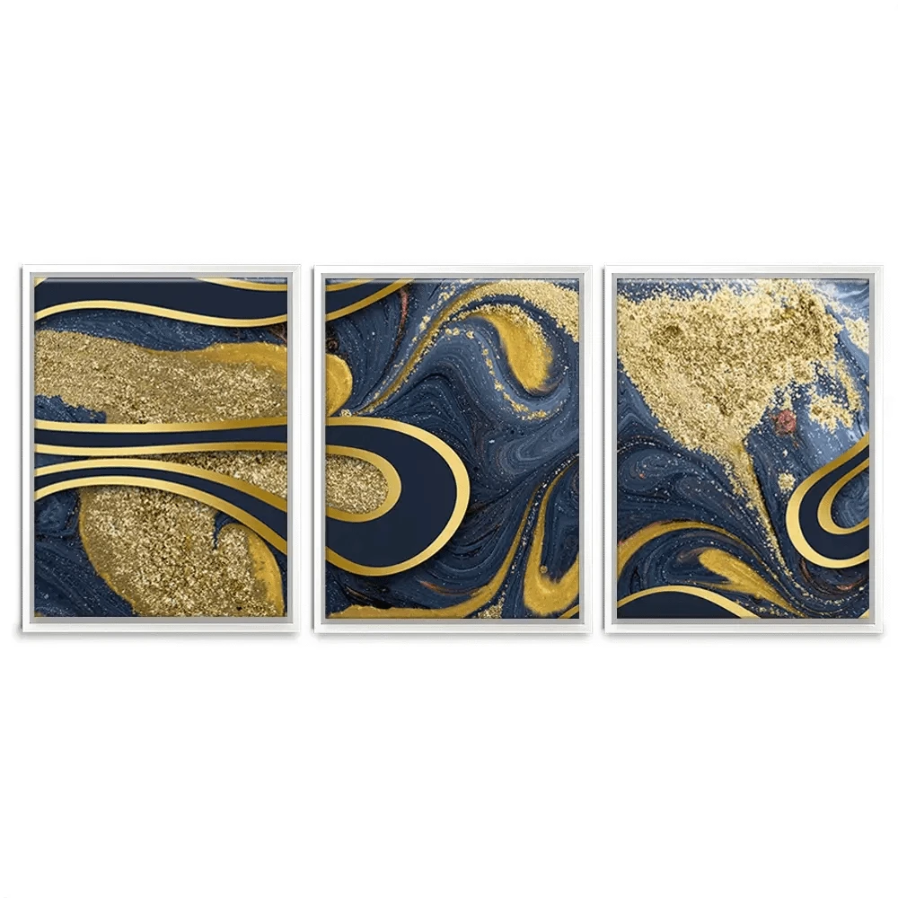 Navy Marble Trio Canvas Print Navy Marble Trio Canvas Print wall art product Ana Babii / Shutterstock