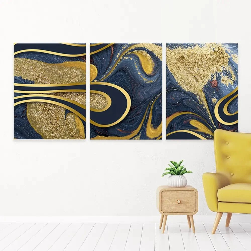 Navy Marble Trio Canvas Print Navy Marble Trio Canvas Print wall art product Ana Babii / Shutterstock