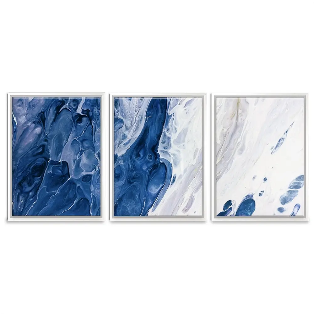 Navy White Mix Trio Canvas Print Navy White Mix Trio Canvas Print wall art product Ksenia Zu / Shutterstock