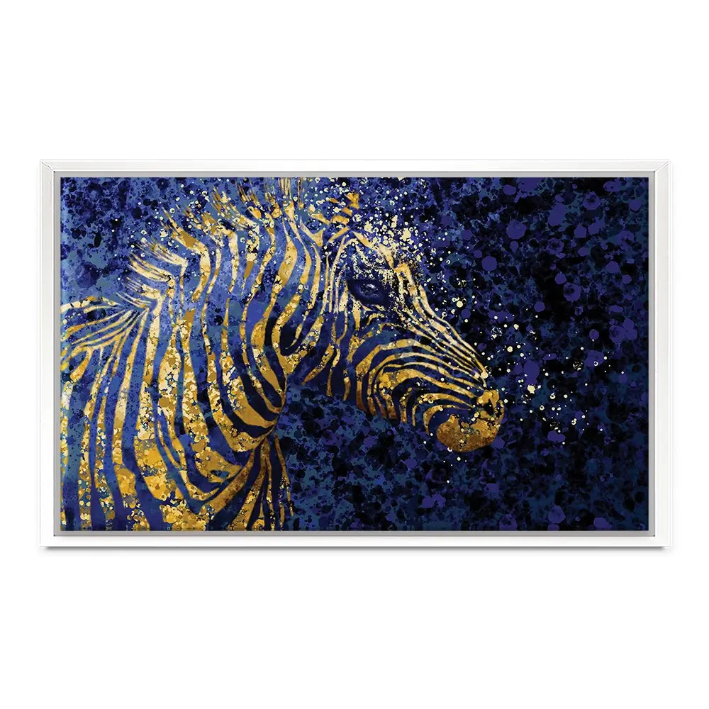 Navy Zebra Splash Canvas Print Navy Zebra Splash Canvas Print wall art product D Mosconi