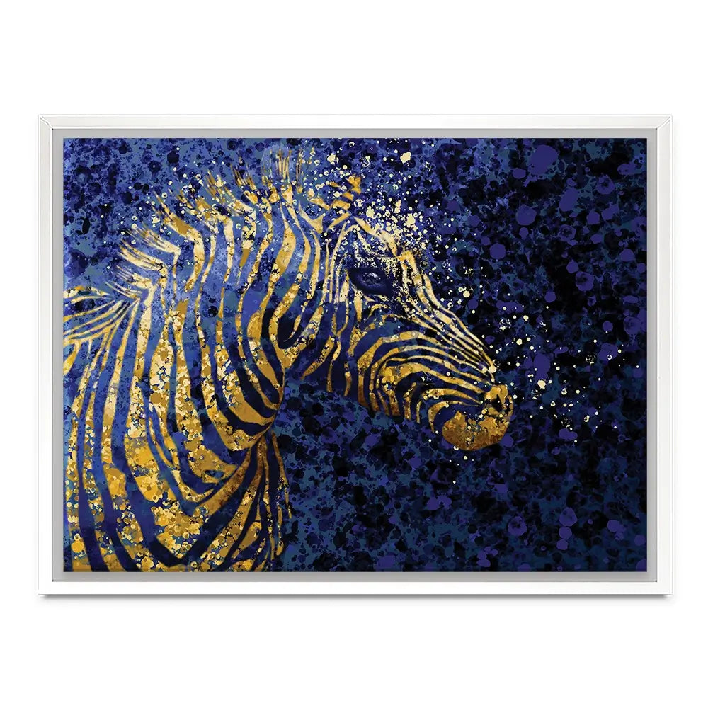 Navy Zebra Splash Canvas Print Navy Zebra Splash Canvas Print wall art product D Mosconi
