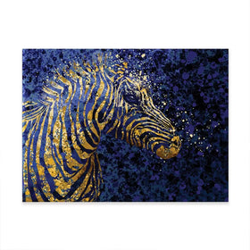 Navy Zebra Splash Canvas Print Navy Zebra Splash Canvas Print wall art product D Mosconi