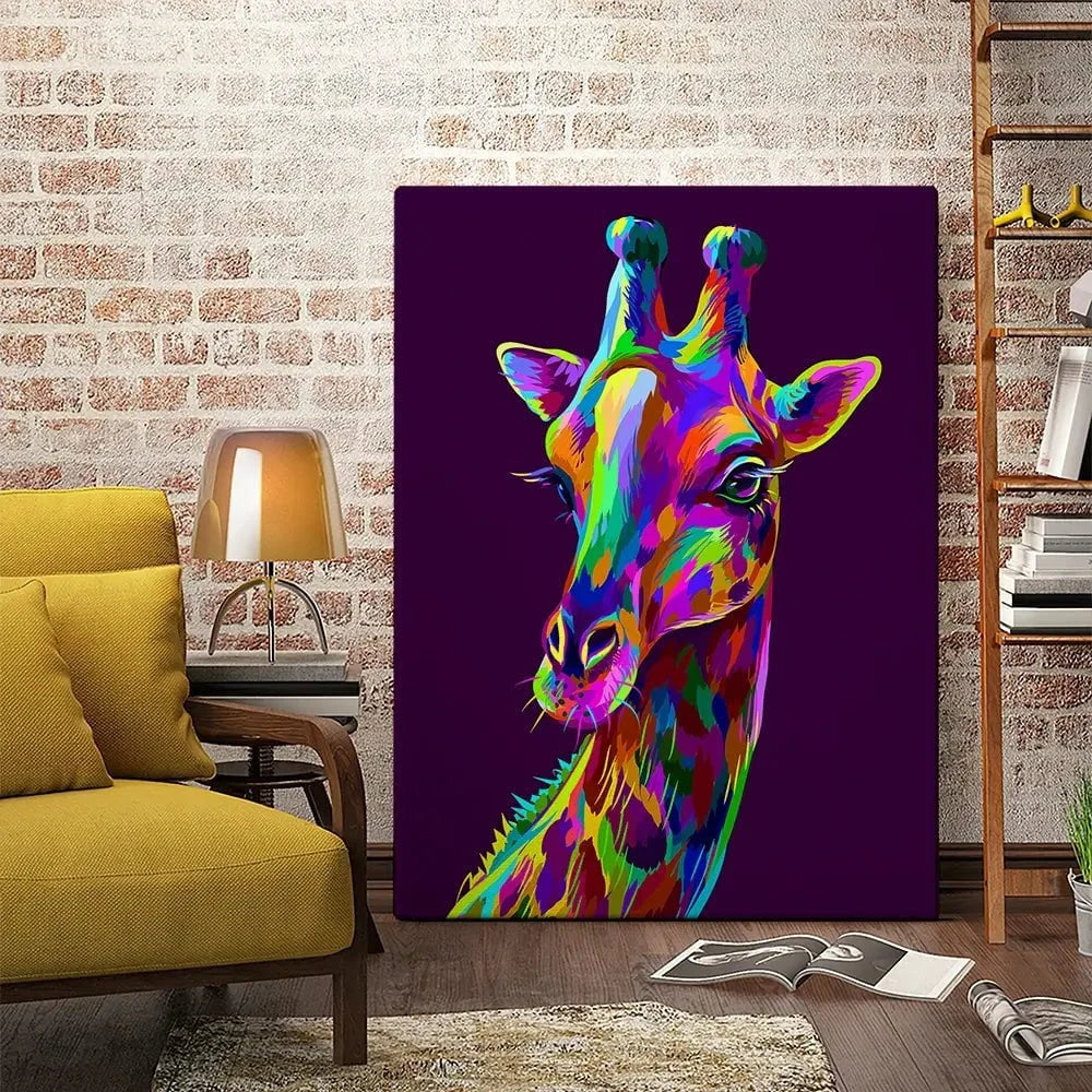 Neon Giraffe Canvas Print Neon Giraffe Canvas Print wall art product AnastasiaOsipova / Shutterstock