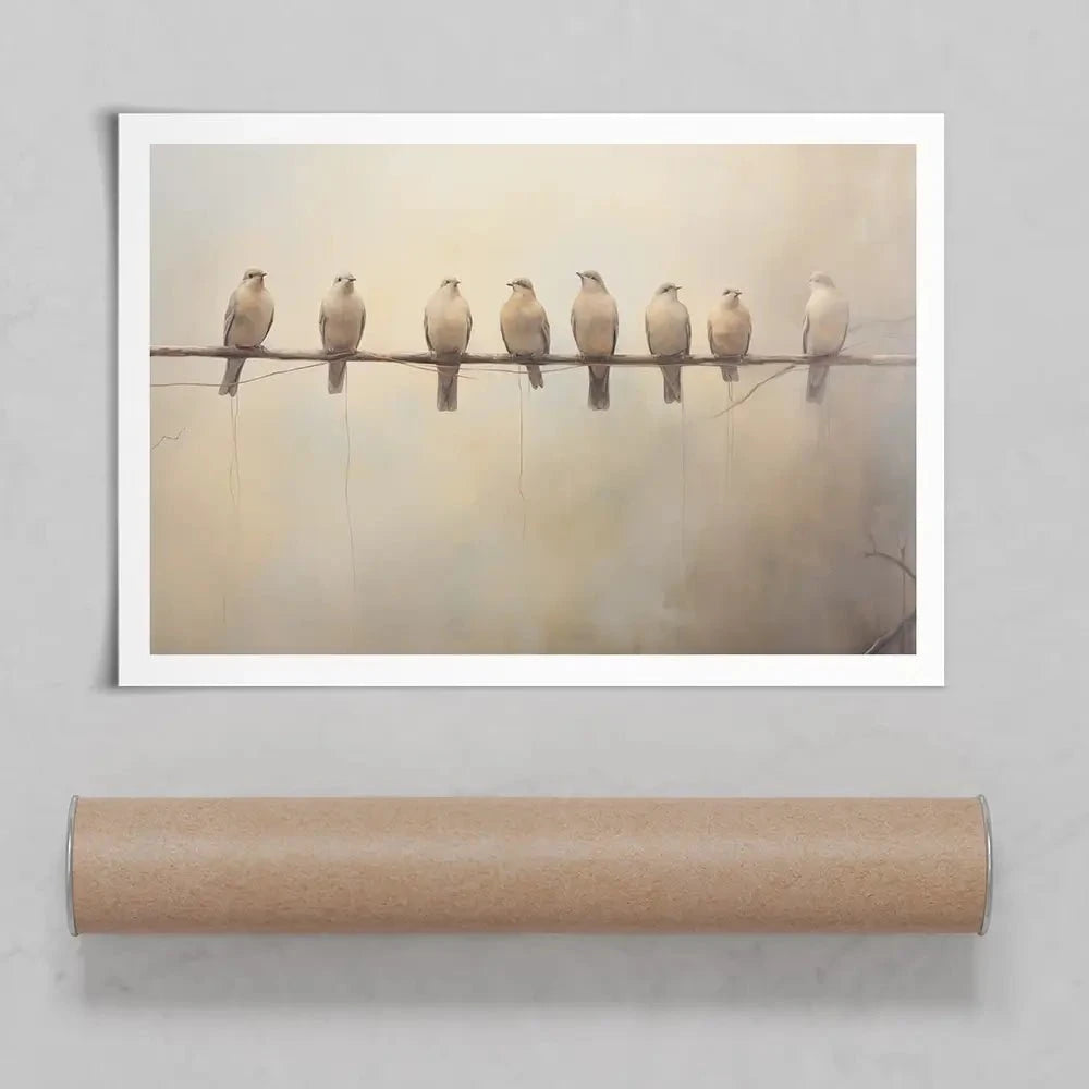 Neutral Doves Art Print Neutral Doves Art Print wall art product Arlington Prints - Independent