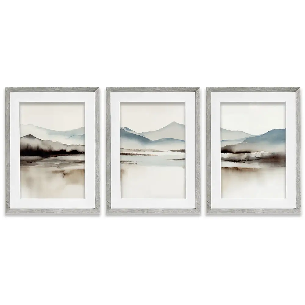 Neutral Land Framed Art Print Trio Neutral Land Framed Art Print Trio wall art product IAmHomeStudio