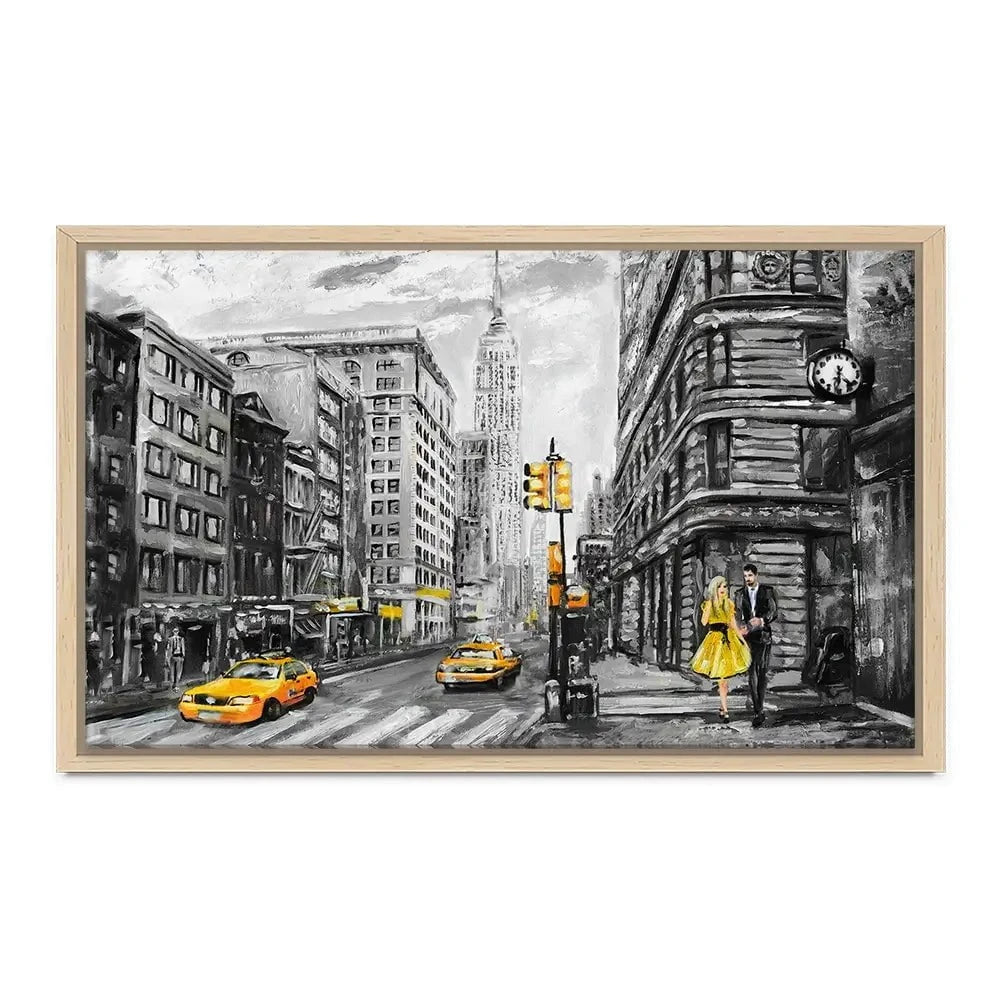 New York In Grey And Yellow Canvas Print New York In Grey And Yellow Canvas Print wall art product lisima / Shutterstock