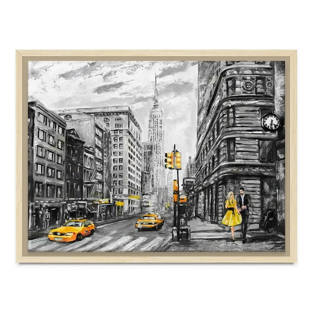 New York In Grey And Yellow Canvas Print New York In Grey And Yellow Canvas Print wall art product lisima / Shutterstock