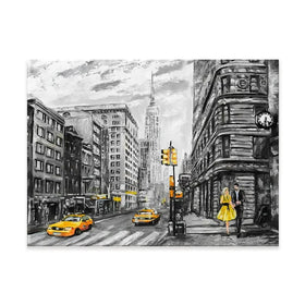 New York In Grey And Yellow Canvas Print New York In Grey And Yellow Canvas Print wall art product lisima / Shutterstock