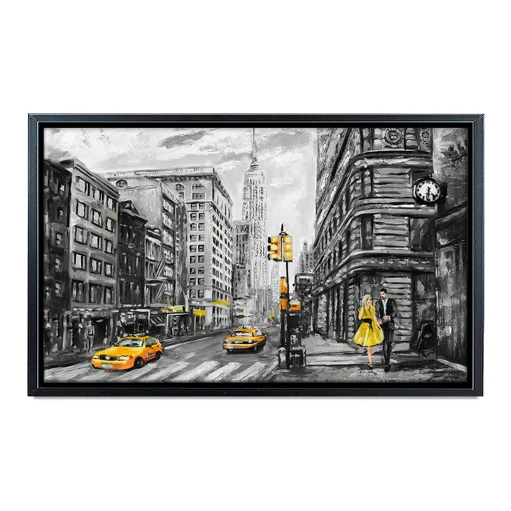 New York In Grey And Yellow Canvas Print New York In Grey And Yellow Canvas Print wall art product lisima / Shutterstock