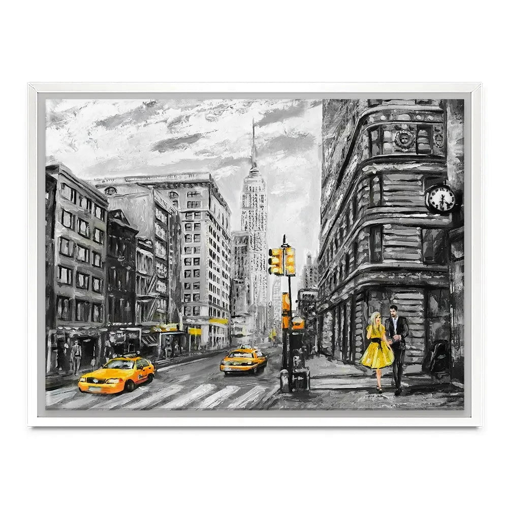 New York In Grey And Yellow Canvas Print New York In Grey And Yellow Canvas Print wall art product lisima / Shutterstock