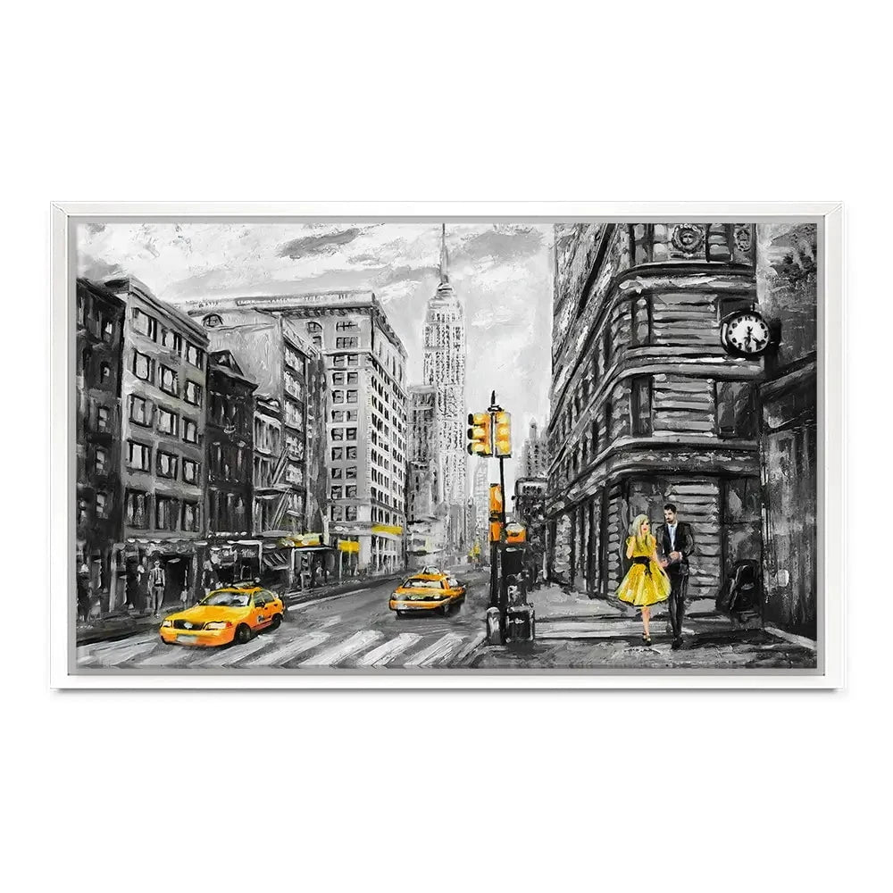 New York In Grey And Yellow Canvas Print New York In Grey And Yellow Canvas Print wall art product lisima / Shutterstock