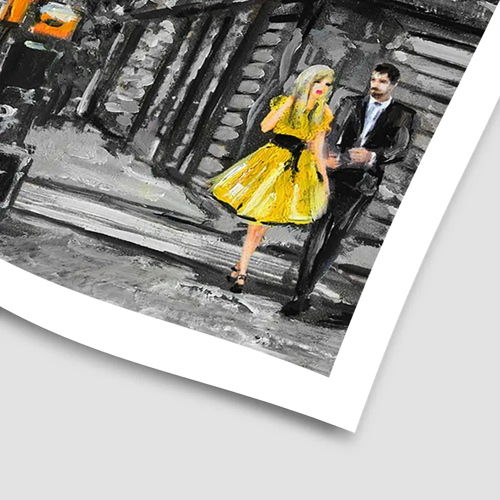 New York In Grey And Yellow Square Art Print New York In Grey And Yellow Square Art Print wall art product lisima / Shutterstock