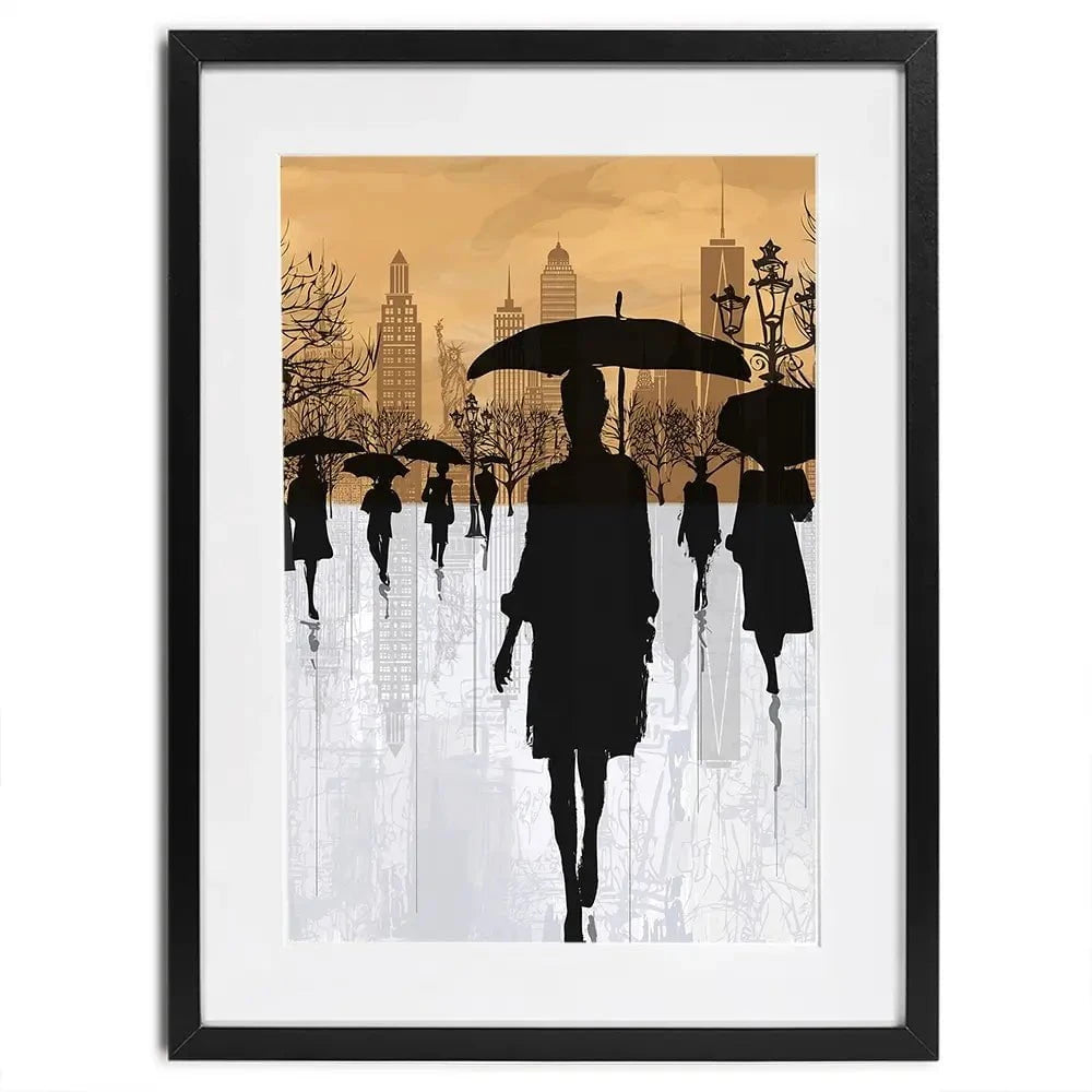 New York Umbrellas Framed Art Print New York Umbrellas Framed Art Print wall art product isaxar / Shutterstock