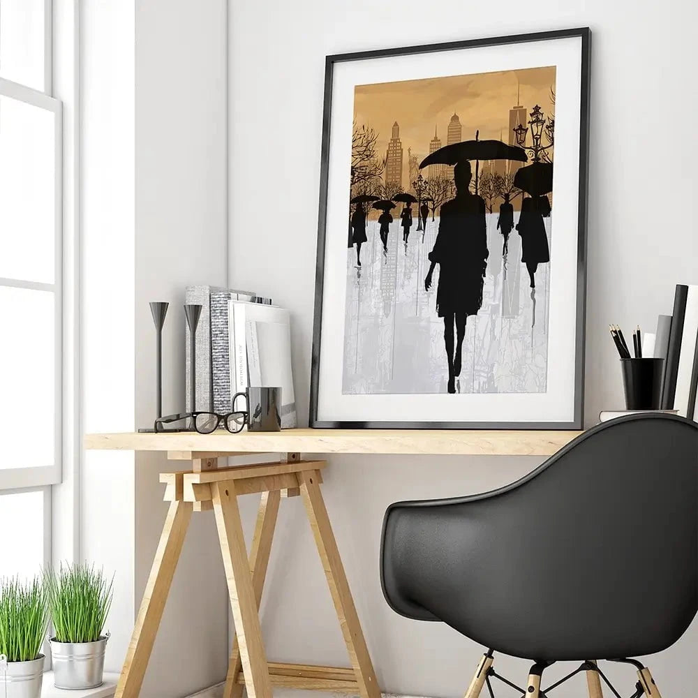New York Umbrellas Framed Art Print New York Umbrellas Framed Art Print wall art product isaxar / Shutterstock
