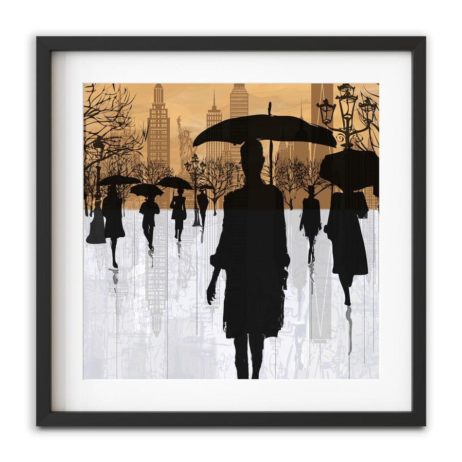 New York Umbrellas Square Framed Art Print wall art product isaxar / Shutterstock