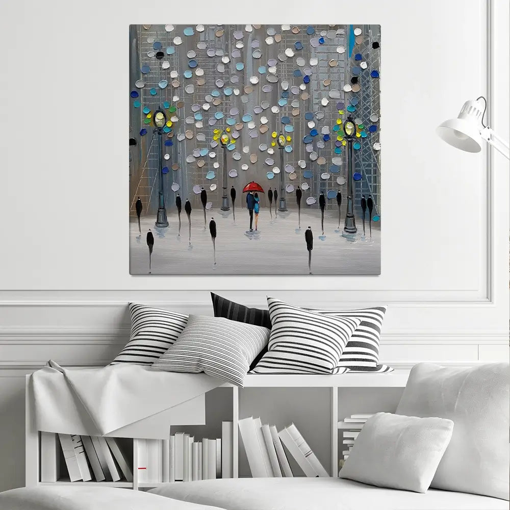 Night City Park Square Canvas Print Night City Park Square Canvas Print wall art product Ekaterina Ermilkina