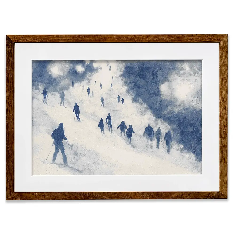 Night Skiers Framed Art Print Night Skiers Framed Art Print wall art product Chromatic Storm Studio