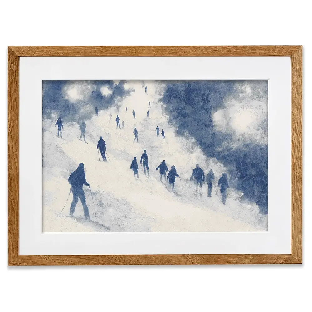 Night Skiers Framed Art Print Night Skiers Framed Art Print wall art product Chromatic Storm Studio