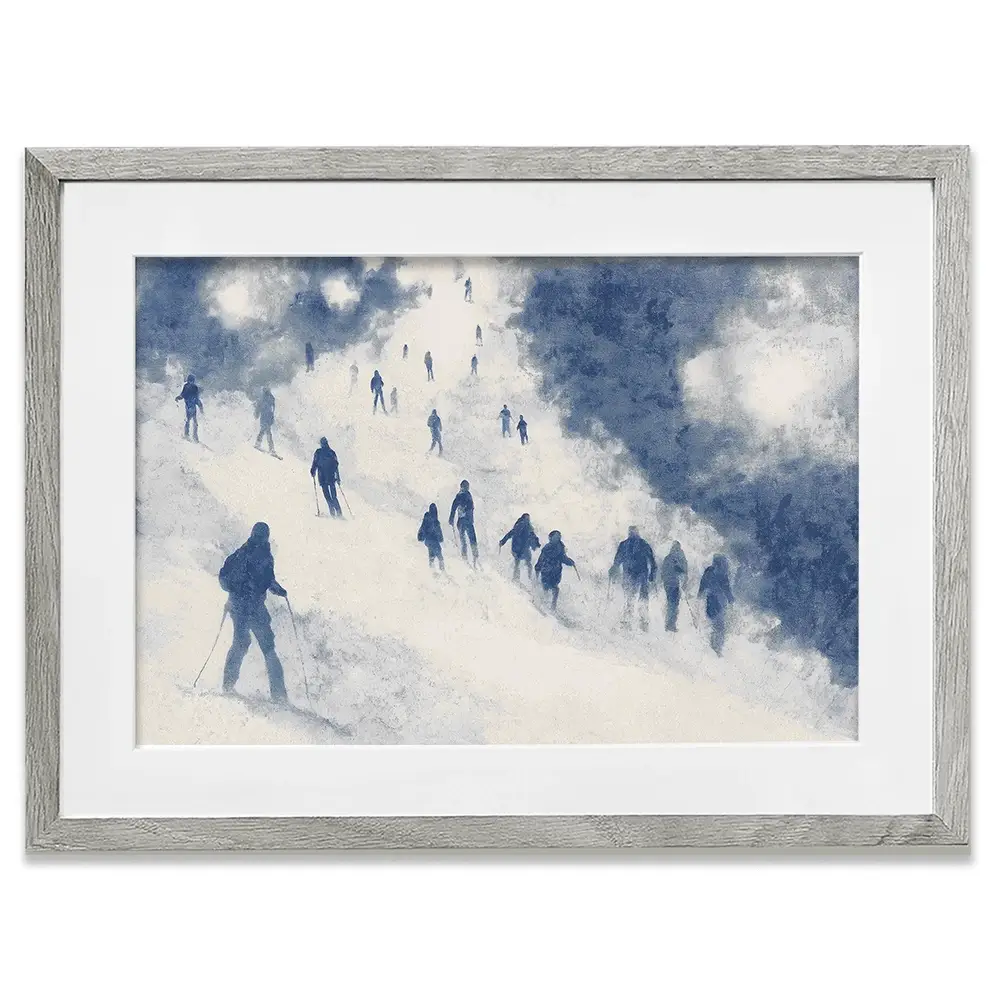 Night Skiers Framed Art Print Night Skiers Framed Art Print wall art product Chromatic Storm Studio