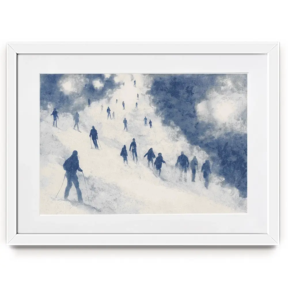 Night Skiers Framed Art Print Night Skiers Framed Art Print wall art product Chromatic Storm Studio