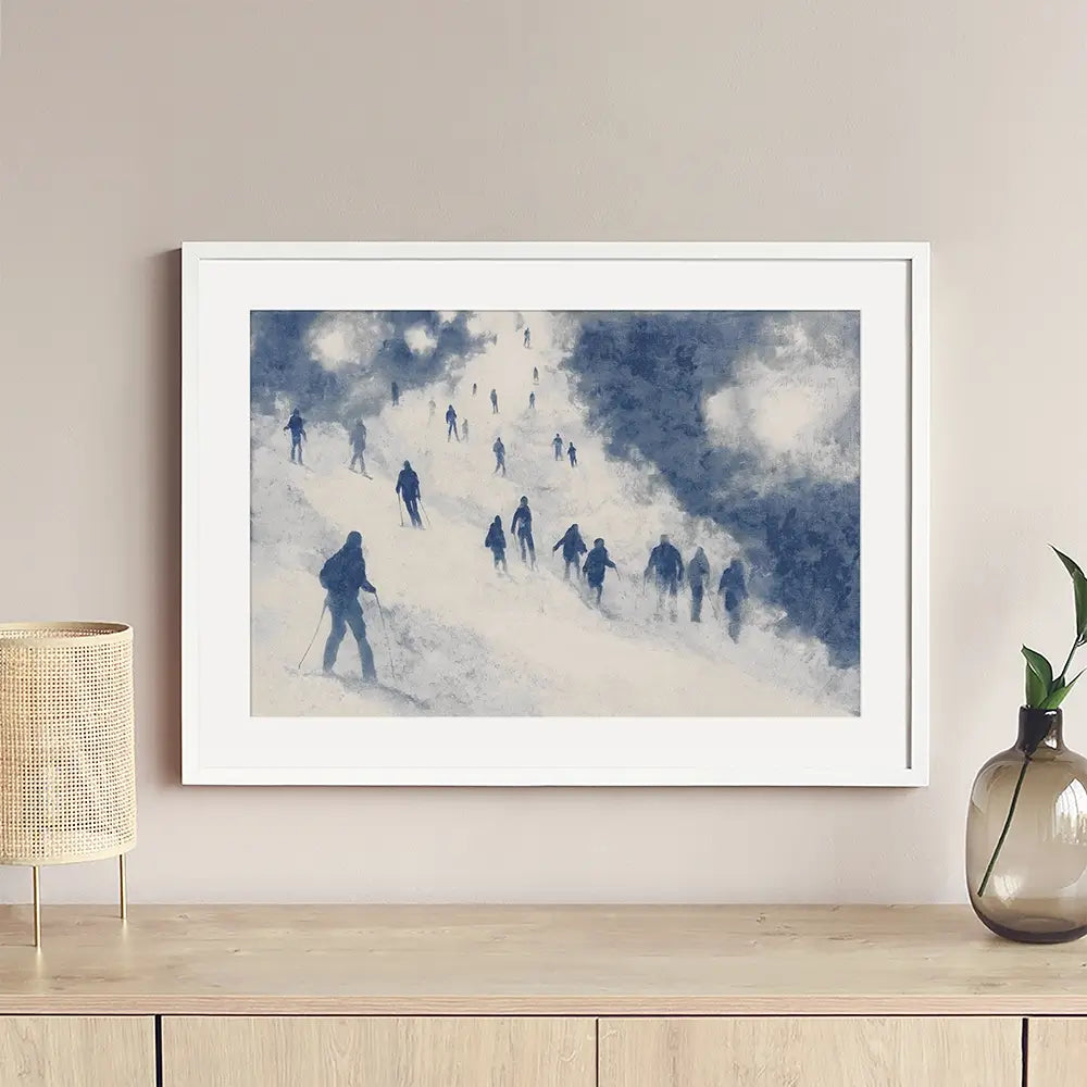 Night Skiers Framed Art Print Night Skiers Framed Art Print wall art product Chromatic Storm Studio