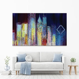 Night Skyline Canvas Print Night Skyline Canvas Print wall art product Ekaterina Ermilkina