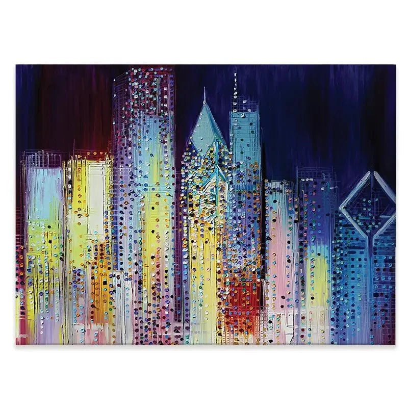 Night Skyline Canvas Print Night Skyline Canvas Print wall art product Ekaterina Ermilkina