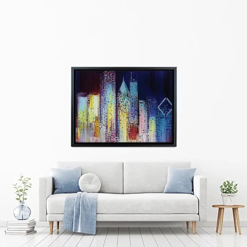 Night Skyline Canvas Print Night Skyline Canvas Print wall art product Ekaterina Ermilkina