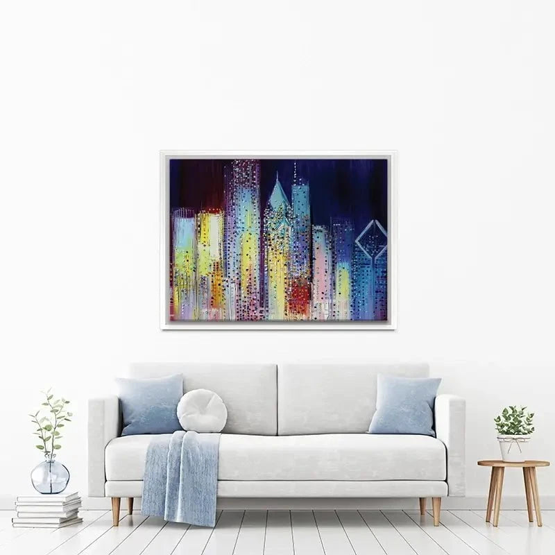 Night Skyline Canvas Print Night Skyline Canvas Print wall art product Ekaterina Ermilkina