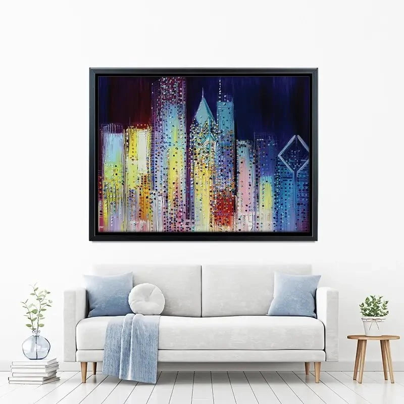 Night Skyline Canvas Print Night Skyline Canvas Print wall art product Ekaterina Ermilkina