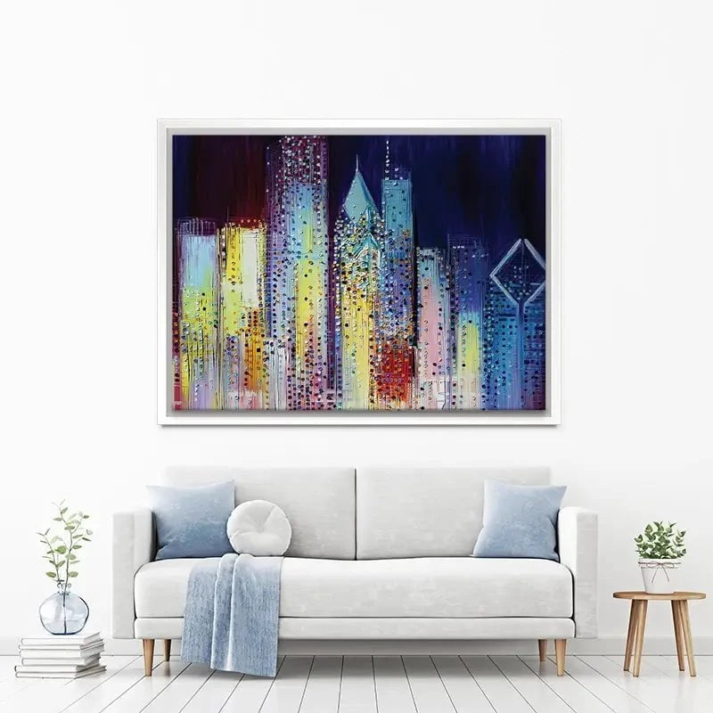 Night Skyline Canvas Print Night Skyline Canvas Print wall art product Ekaterina Ermilkina