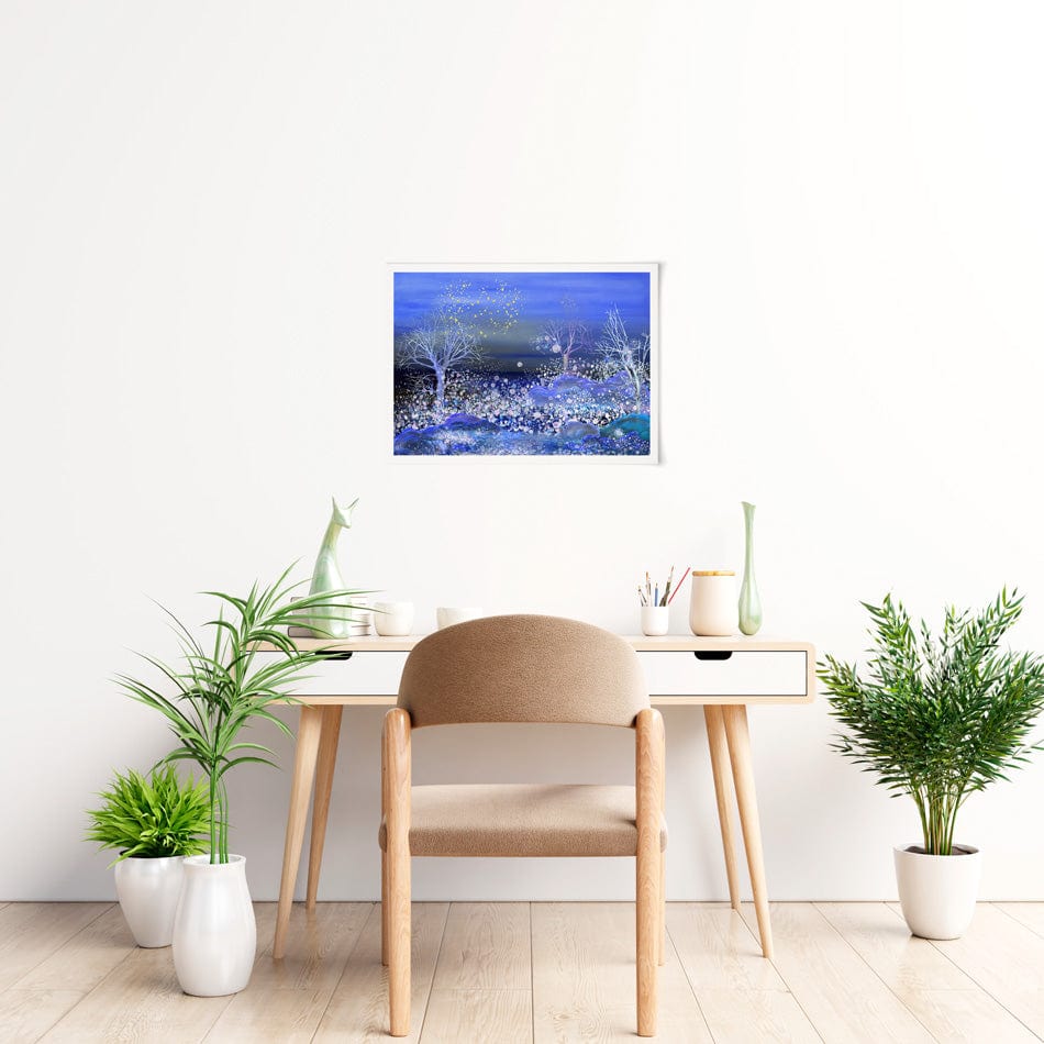 Night Snowfall Art Print wall art product / Shutterstock