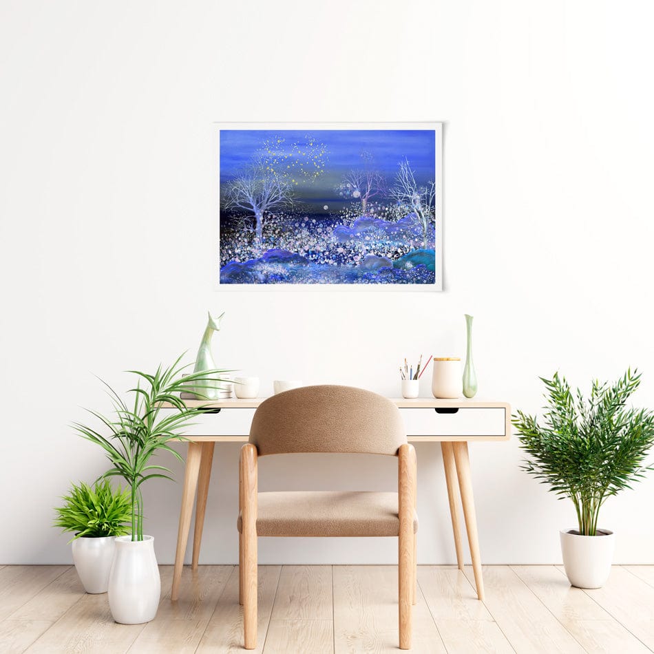 Night Snowfall Art Print wall art product / Shutterstock