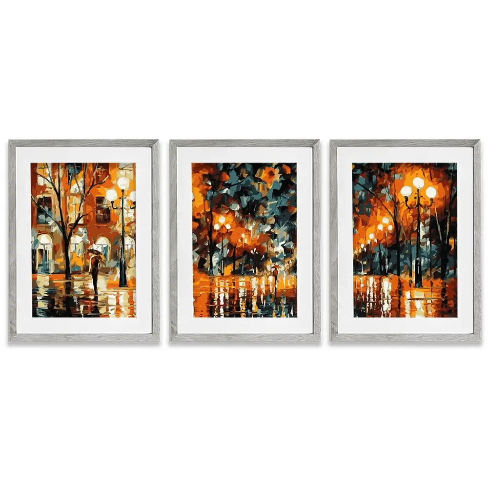Night Time Lights Framed Art Print Trio Night Time Lights Framed Art Print Trio wall art product reza u ahmed / Shutterstock