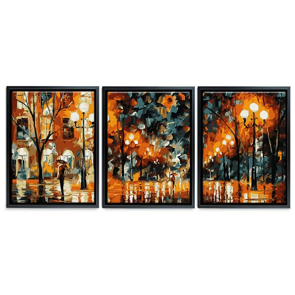 Night Time Lights Trio Canvas Print Night Time Lights Trio Canvas Print wall art product reza u ahmed / Shutterstock