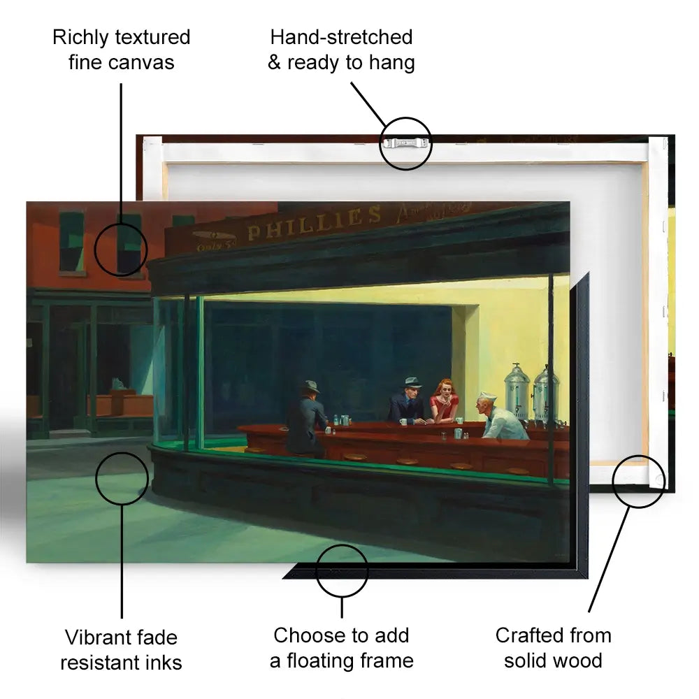 Nighthawks Canvas Print Nighthawks Canvas Print wall art product Edward Hopper