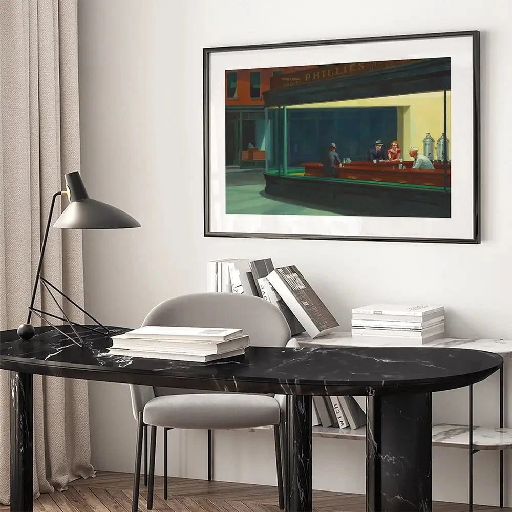 Nighthawks Framed Art Print Nighthawks Framed Art Print wall art product Edward Hopper