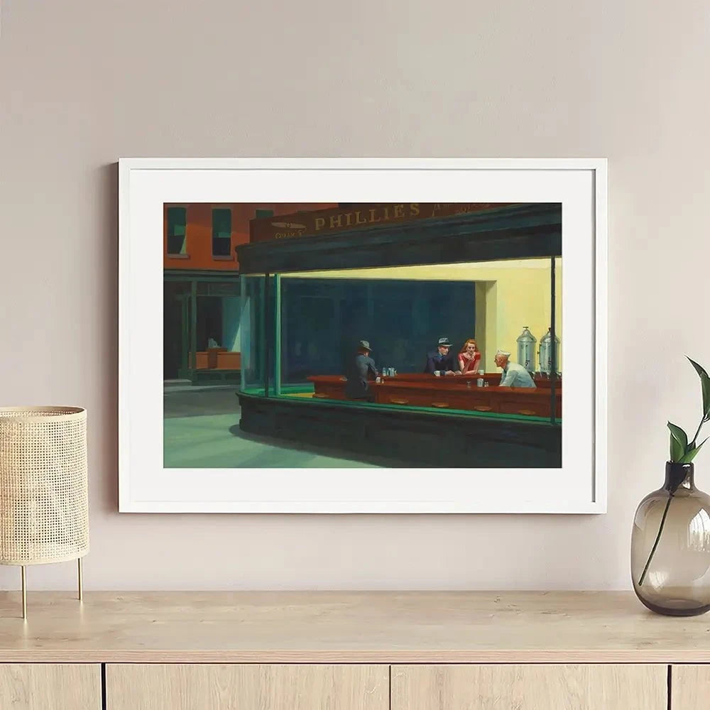 Nighthawks Framed Art Print Nighthawks Framed Art Print wall art product Edward Hopper