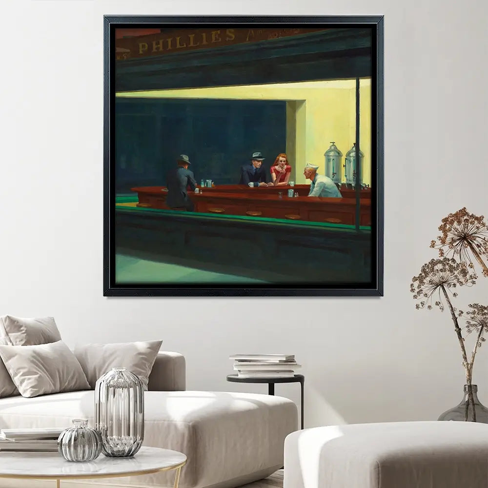 Nighthawks Square Canvas Print Nighthawks Square Canvas Print wall art product Edward Hopper