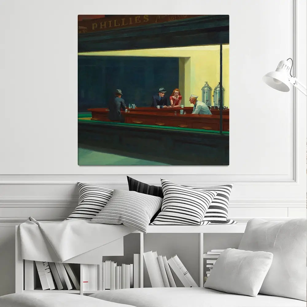 Nighthawks Square Canvas Print Nighthawks Square Canvas Print wall art product Edward Hopper