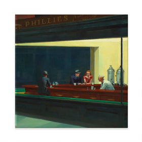 Nighthawks Square Canvas Print Nighthawks Square Canvas Print wall art product Edward Hopper