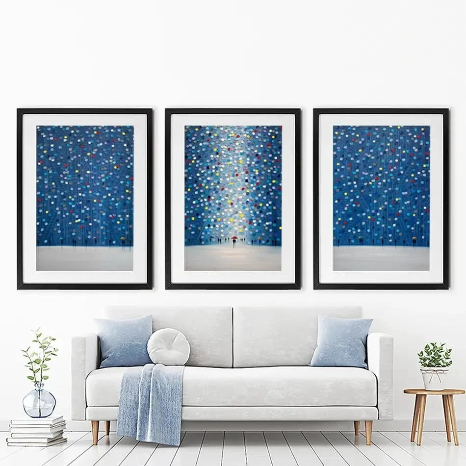 Noir Night Framed Art Print Trio Noir Night Framed Art Print Trio wall art product Ekaterina Ermilkina