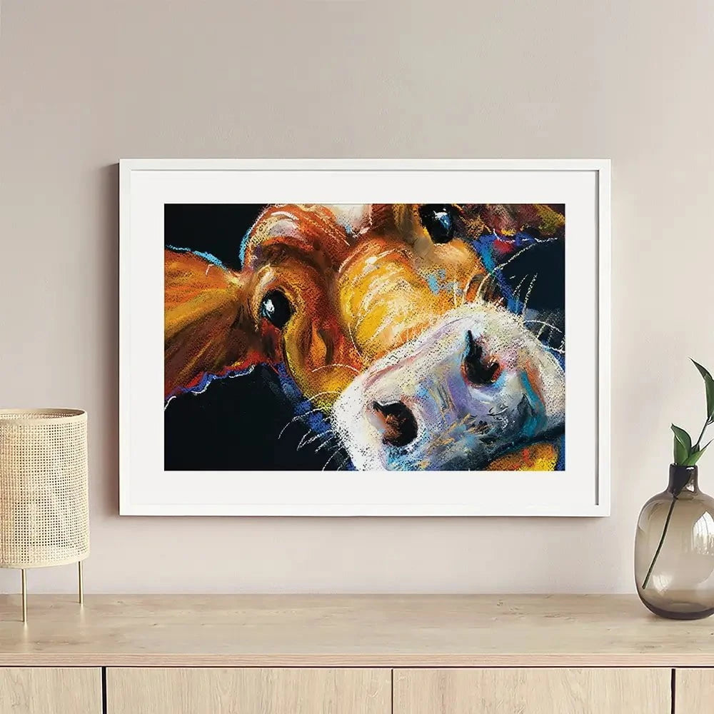 Nosy Cow Framed Art Print Nosy Cow Framed Art Print wall art product Ivailo Nikolov / Shutterstock