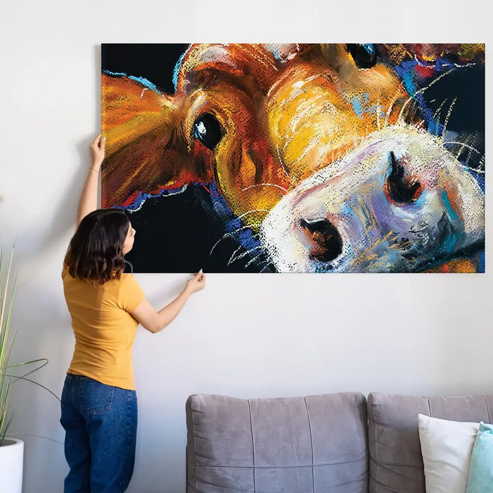 Nosy Cow Oversized Canvas Print Nosy Cow Oversized Canvas Print wall art product Art Print Shop