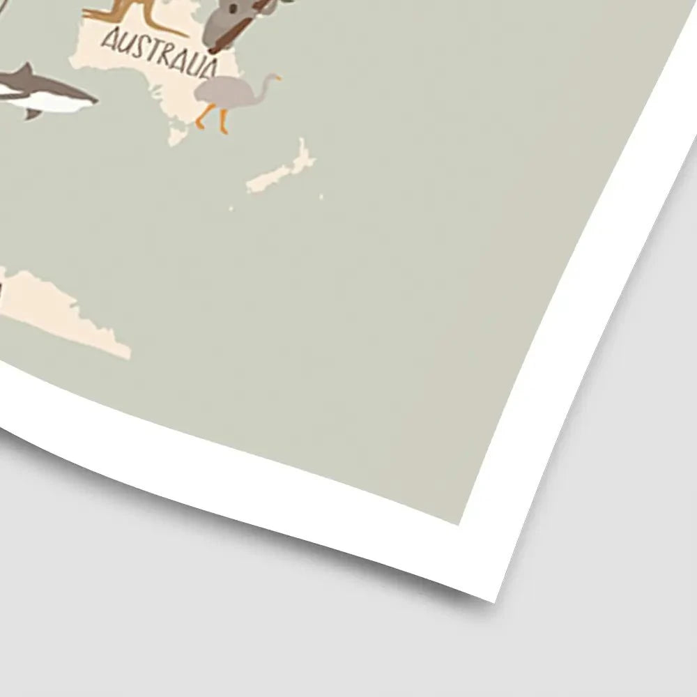 Nursery World Map Art Print Nursery World Map Art Print wall art product Treechild