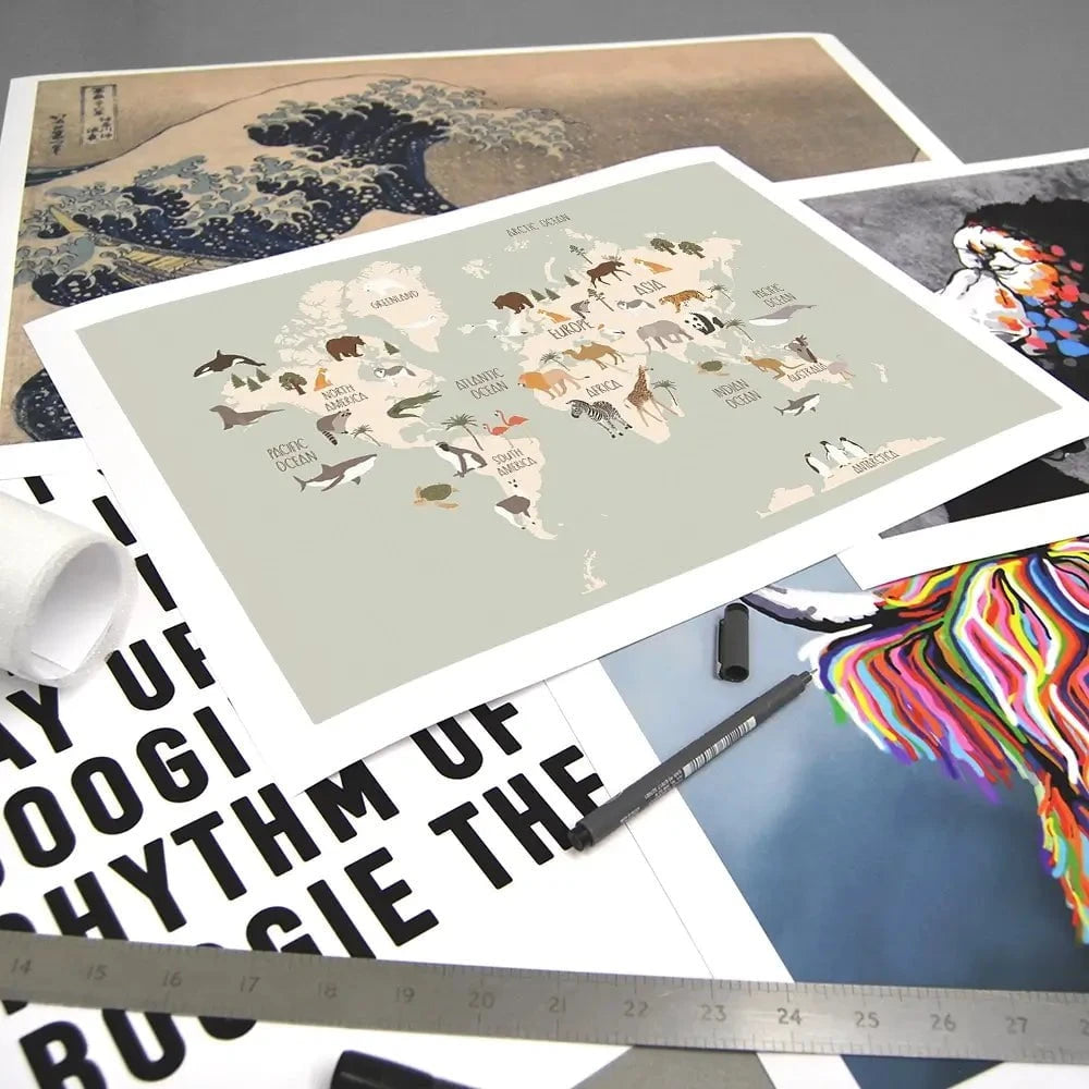 Nursery World Map Art Print Nursery World Map Art Print wall art product Treechild